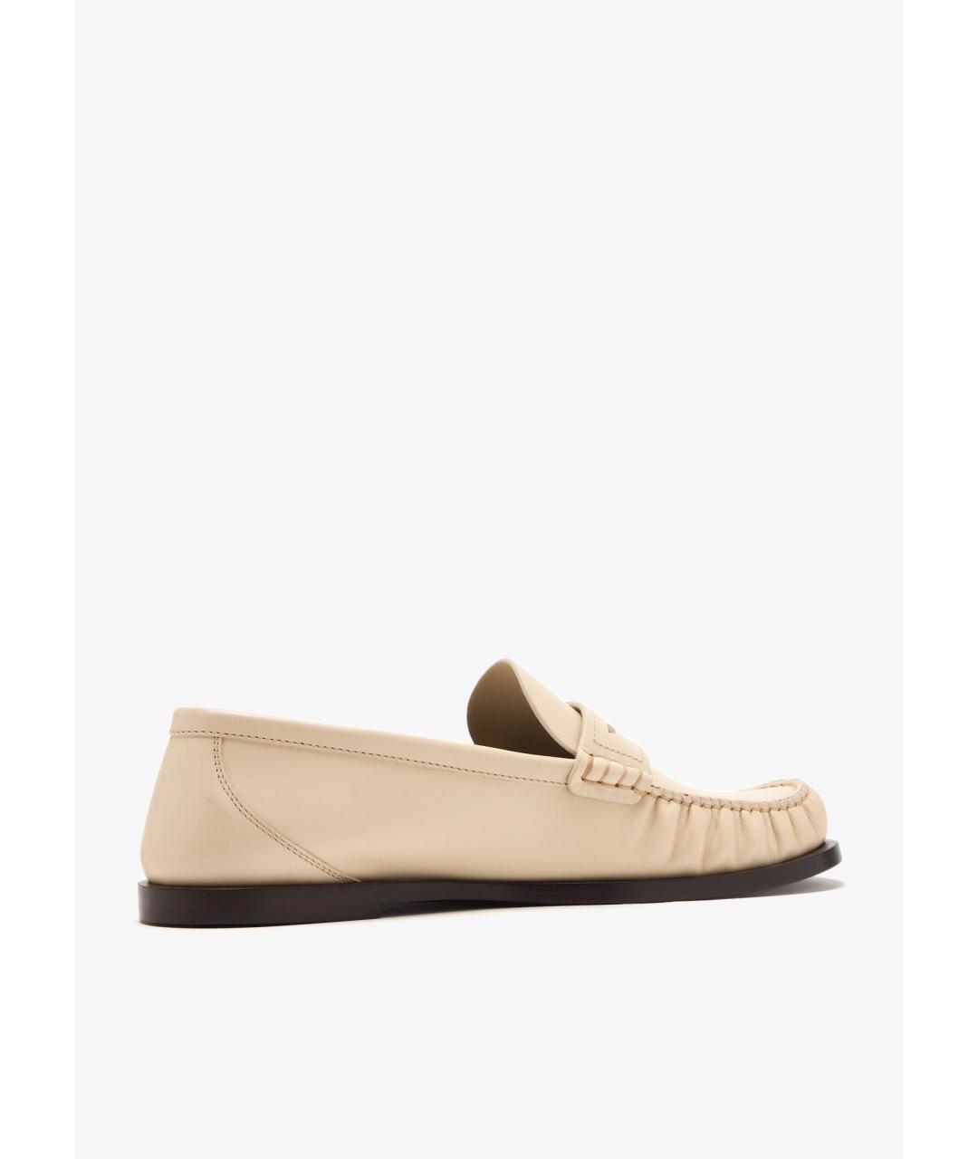 SAINT LAURENT Белые кожаные лоферы, фото 3
