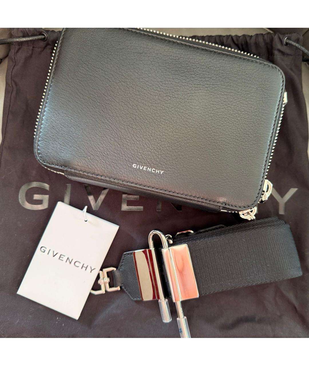 GIVENCHY Черная кожаная сумка на плечо, фото 2