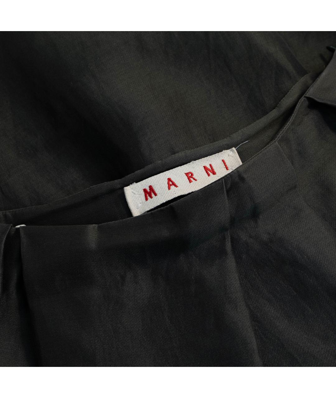 MARNI Хаки хлопковая юбка миди, фото 3
