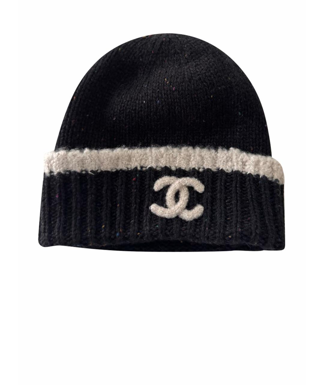 CHANEL Черная кашемировая шапка, фото 1