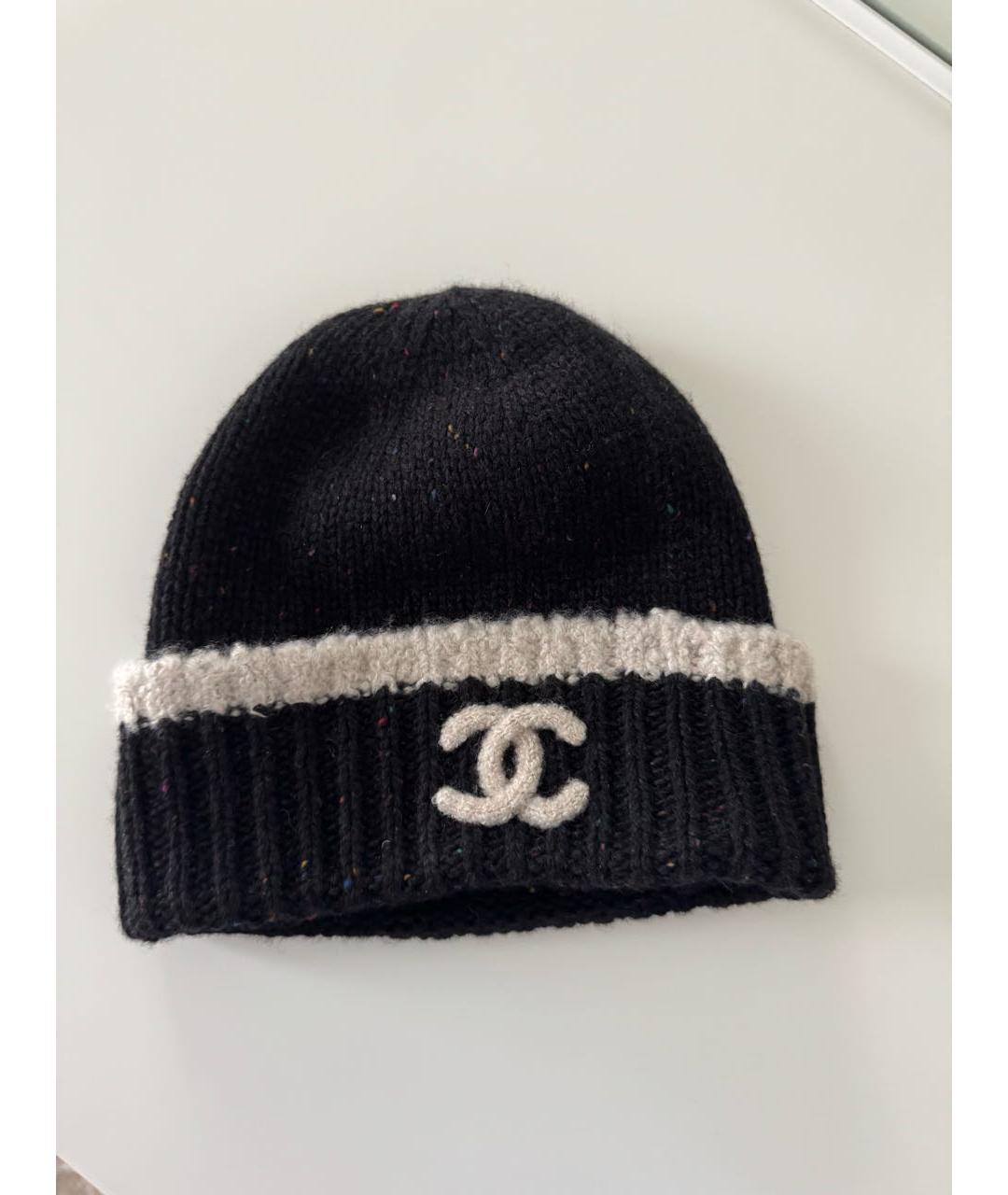 CHANEL Черная кашемировая шапка, фото 6
