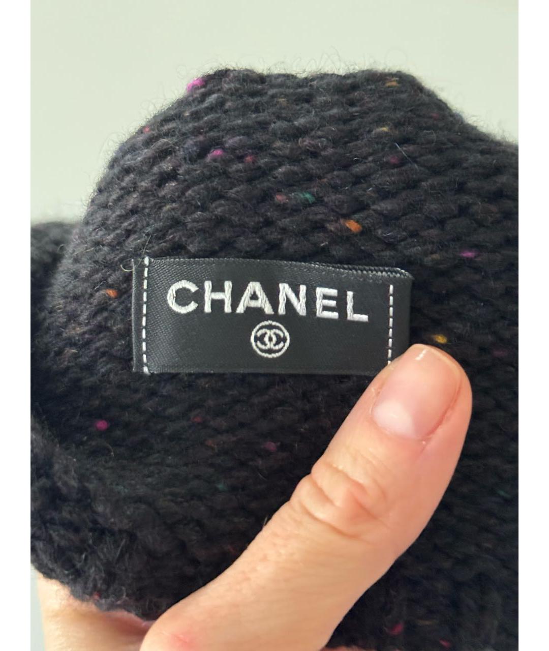 CHANEL Черная кашемировая шапка, фото 3