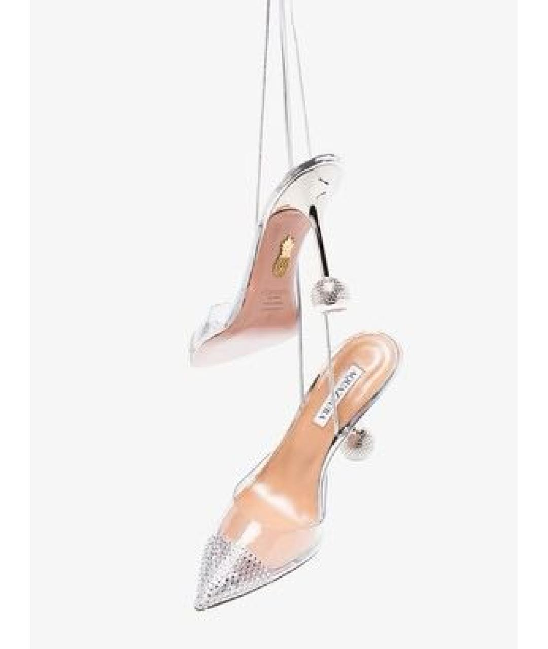 AQUAZZURA Серебряные резиновые туфли, фото 2
