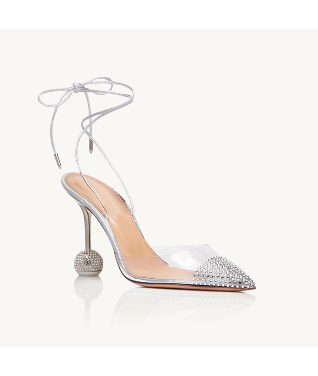 AQUAZZURA Серебряные резиновые туфли, фото 10