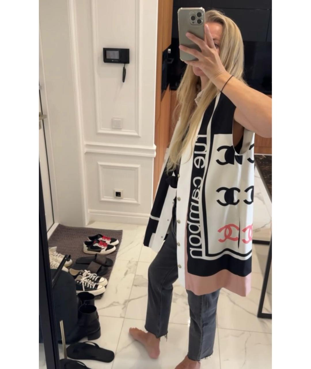 CHANEL Мульти шелковый жилет, фото 8