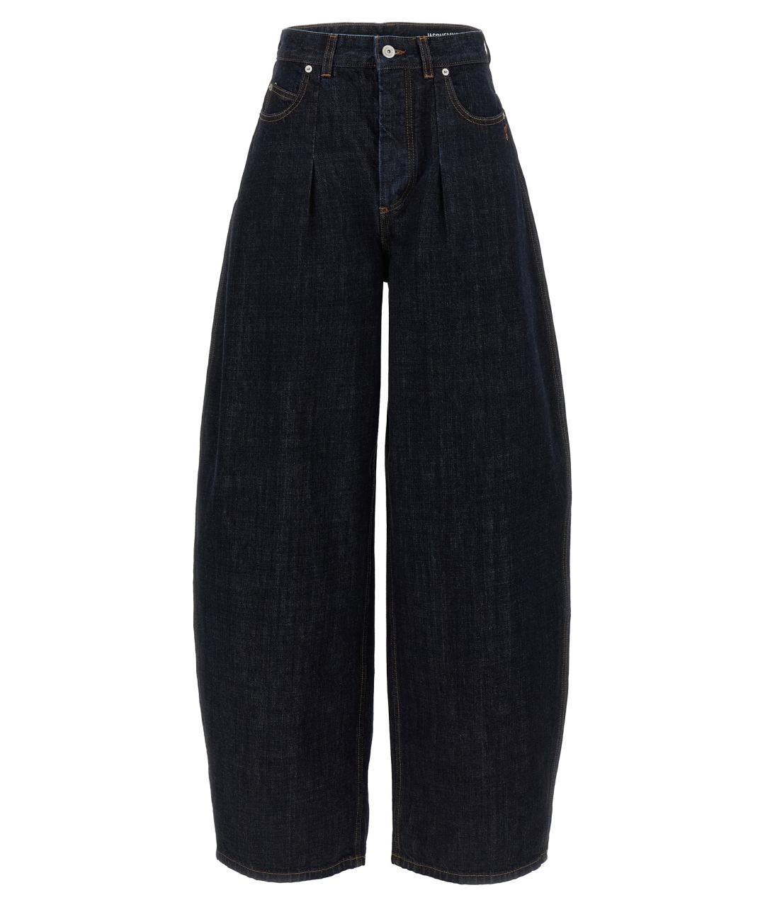 JACQUEMUS Темно-синие хлопковые прямые джинсы, фото 1