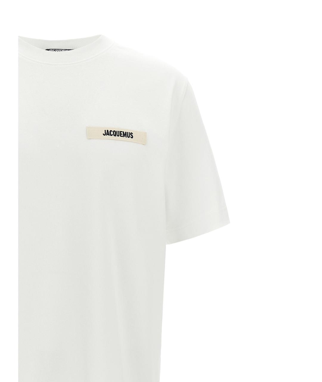 JACQUEMUS Белая хлопковая футболка, фото 3