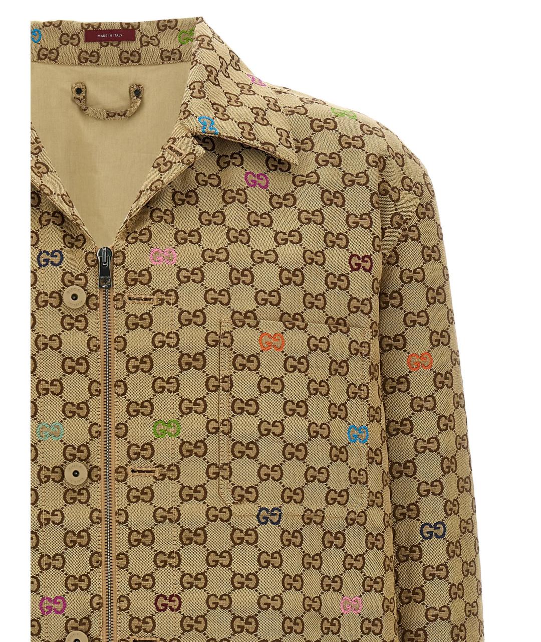 GUCCI Бежевая хлопковая куртка, фото 3