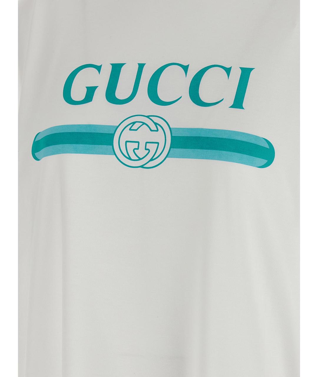 GUCCI Белая хлопковая футболка, фото 4