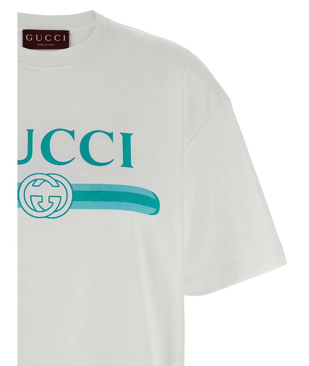 GUCCI Белая хлопковая футболка, фото 3