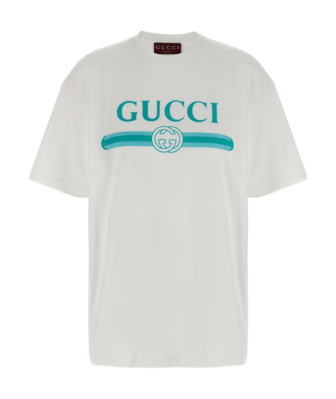 GUCCI Белая хлопковая футболка, фото 1