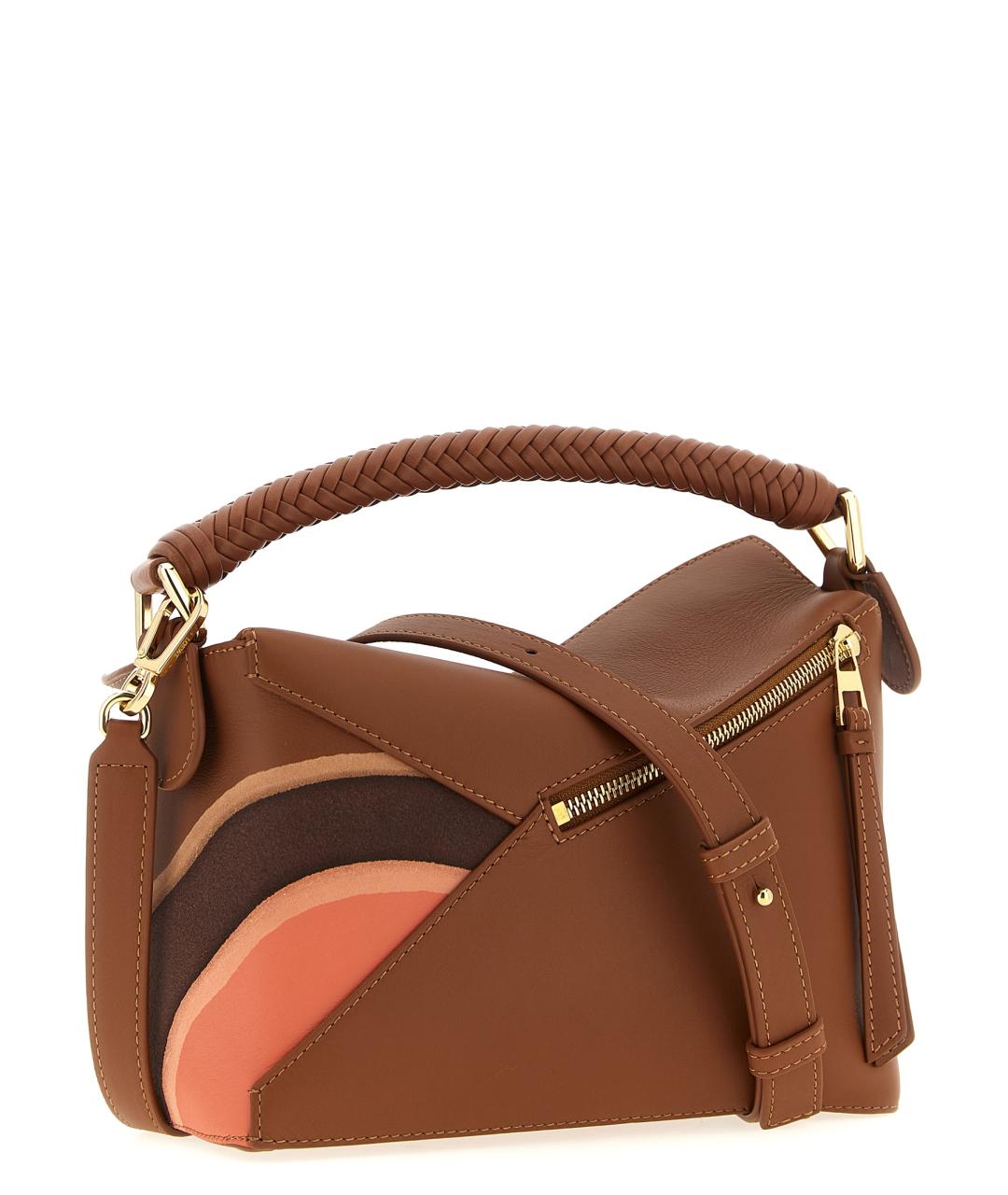 LOEWE Коричневая кожаная сумка через плечо, фото 2