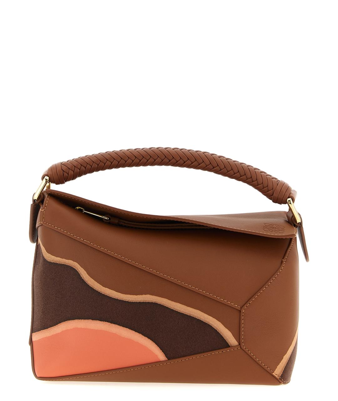 LOEWE Коричневая кожаная сумка через плечо, фото 1