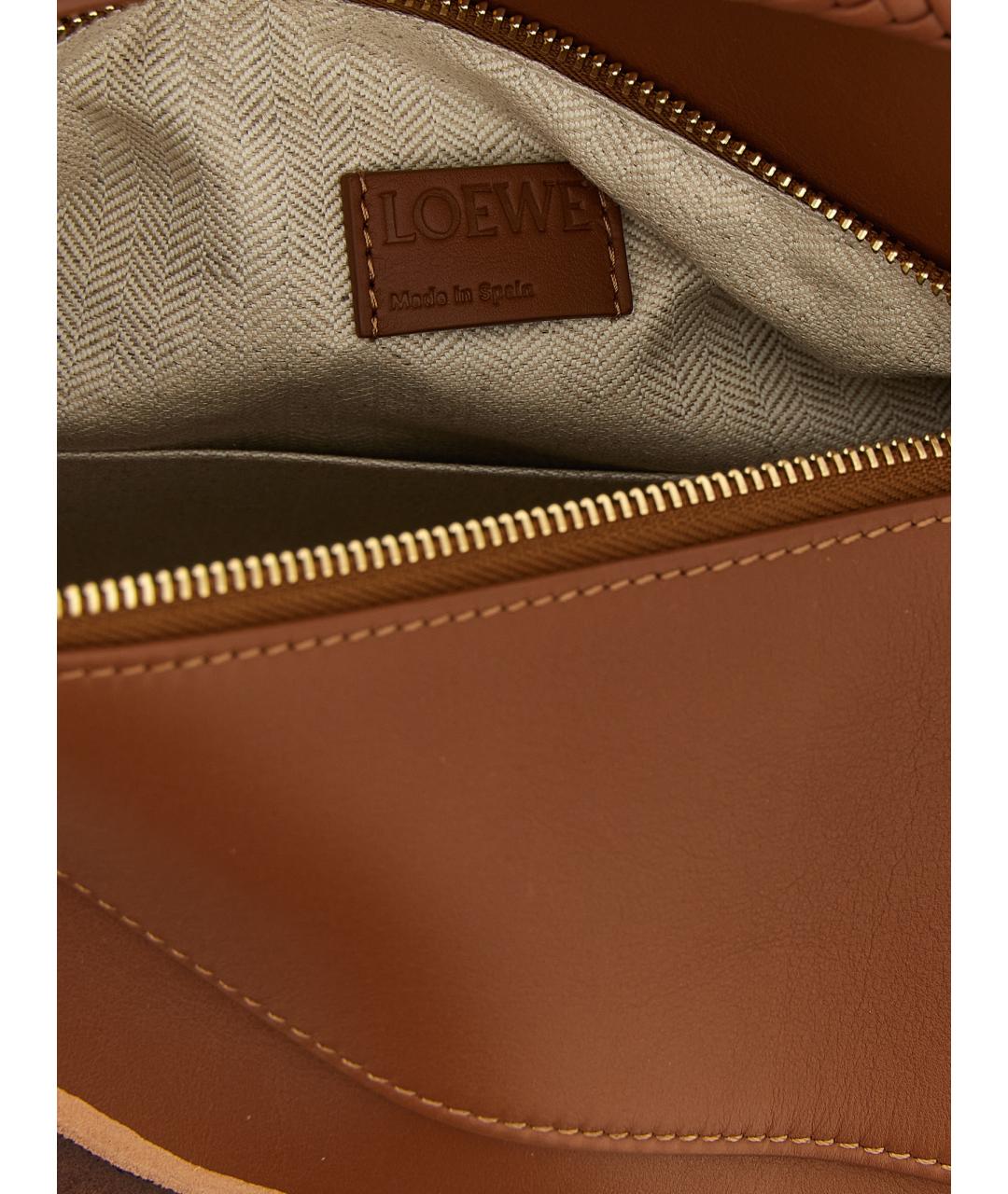 LOEWE Коричневая кожаная сумка через плечо, фото 4