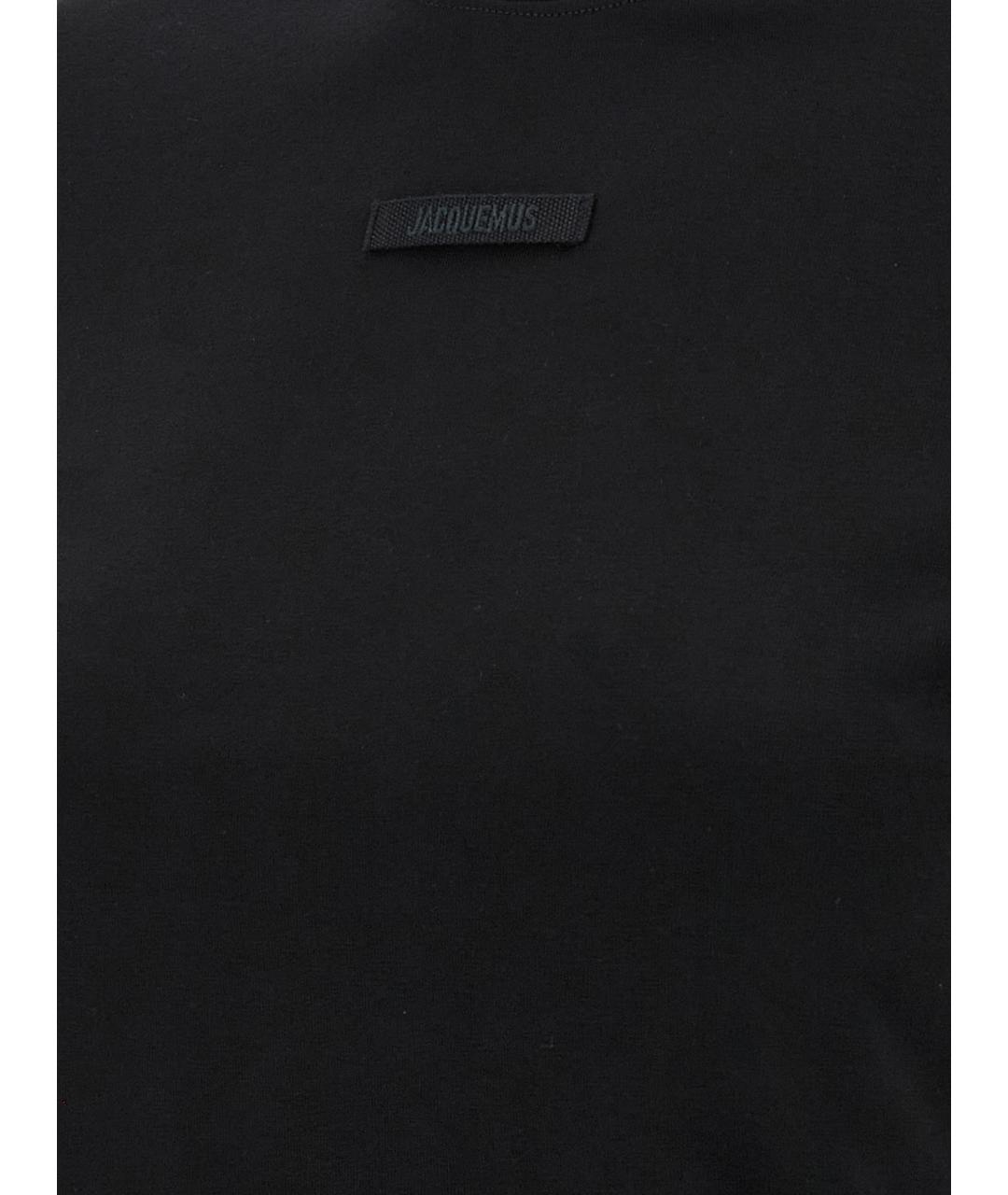 JACQUEMUS Черная хлопковая футболка, фото 4