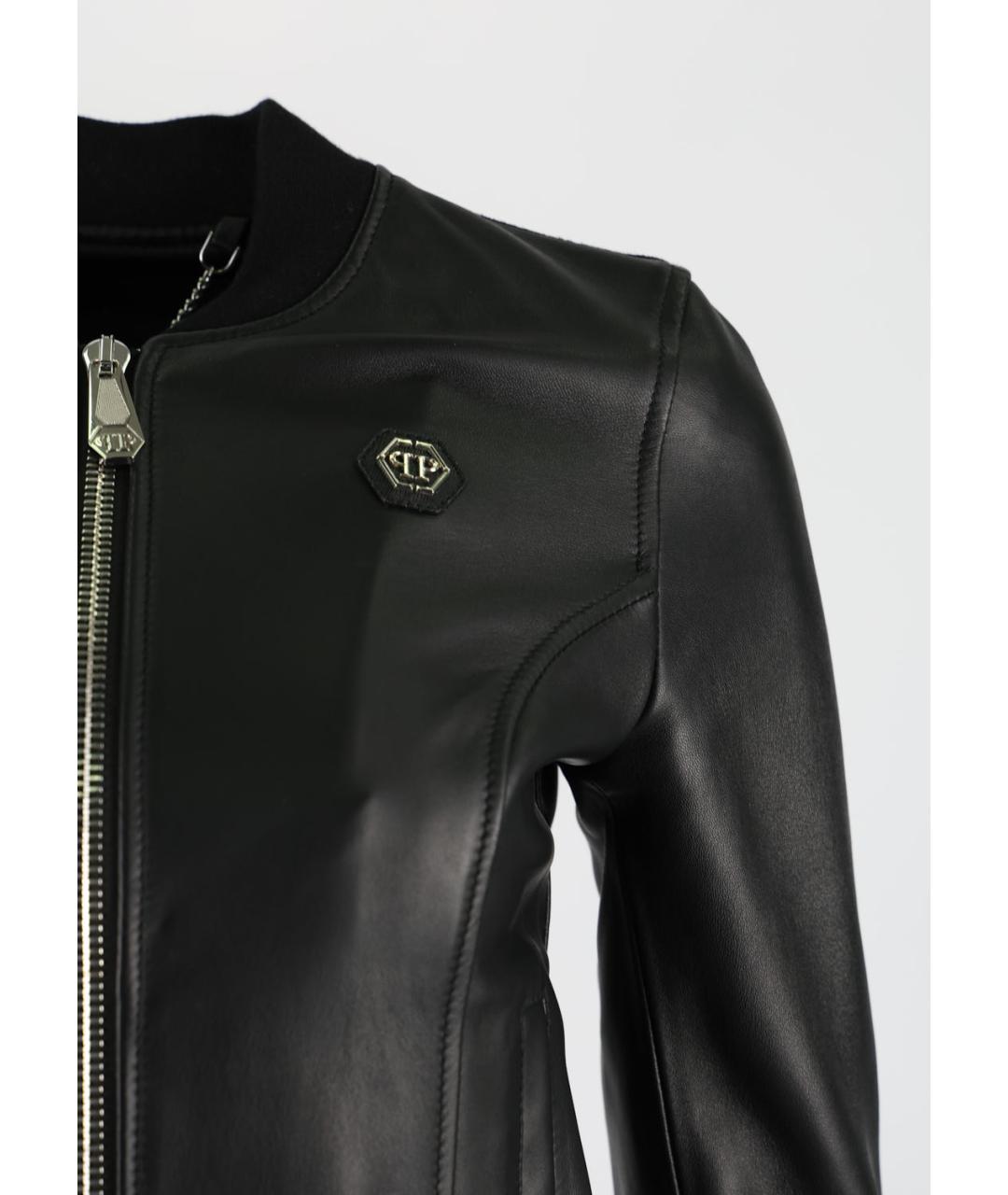 PHILIPP PLEIN Черная кожаная куртка, фото 5