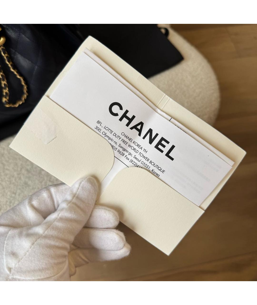 CHANEL Темно-синяя кожаная сумка через плечо, фото 8