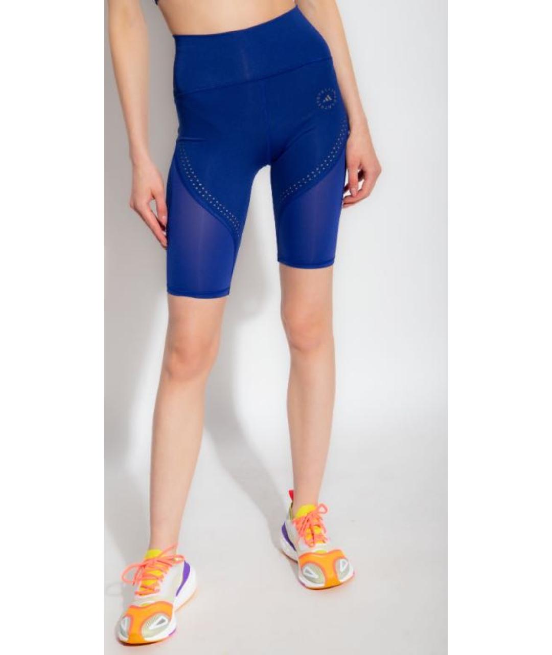 ADIDAS BY STELLA MCCARTNEY Темно-синие полиэстеровые леггинсы и велосипедки, фото 4