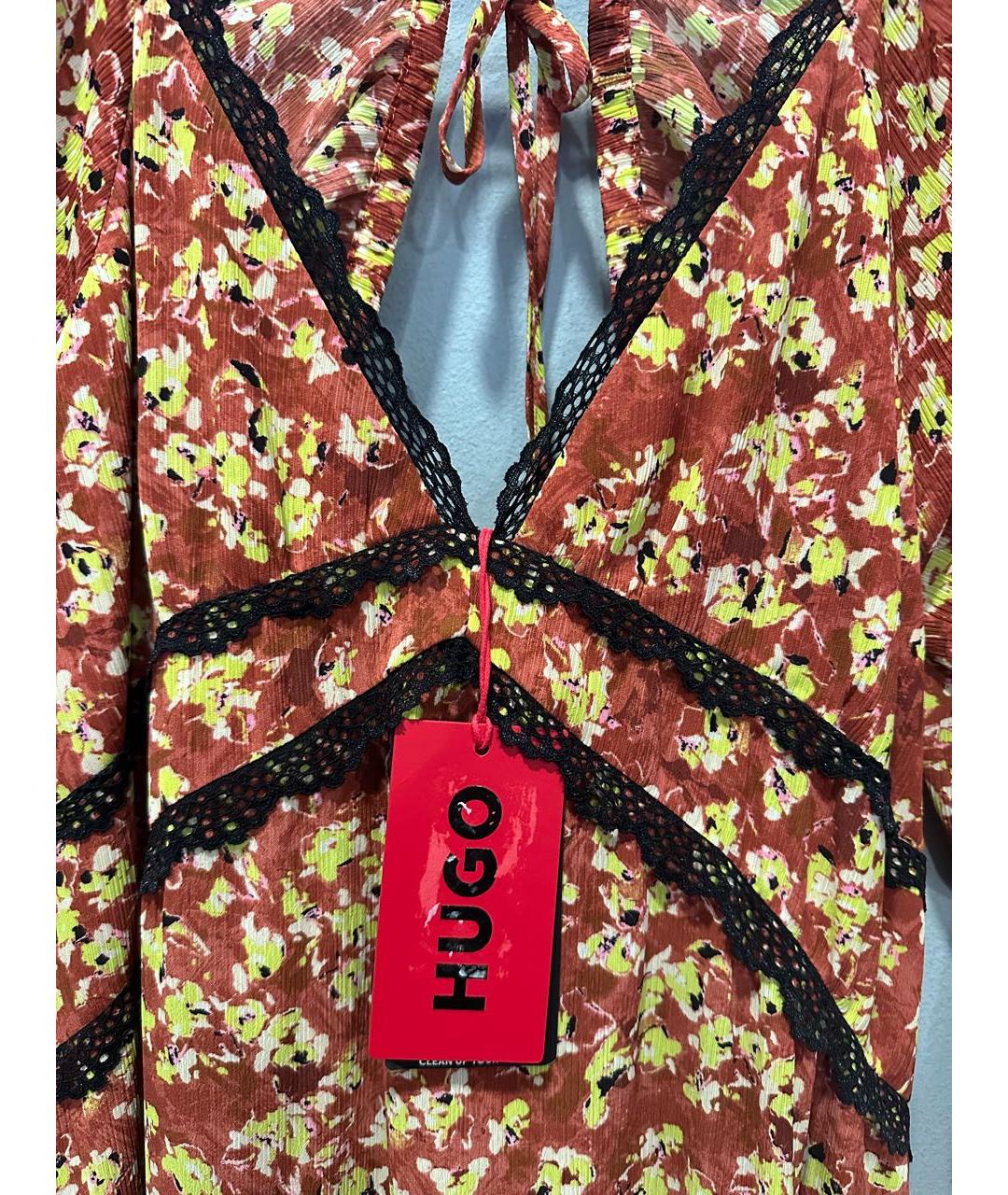 HUGO BOSS Мульти полиэстеровое повседневное платье, фото 3