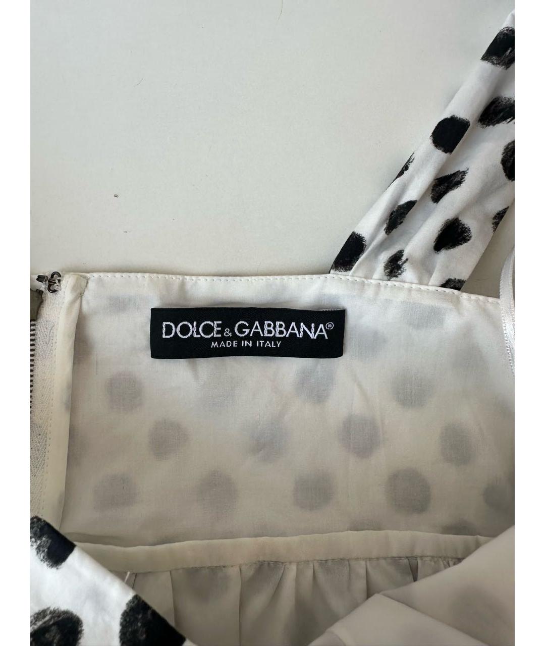 DOLCE&GABBANA Белый хлопковый сарафан, фото 4