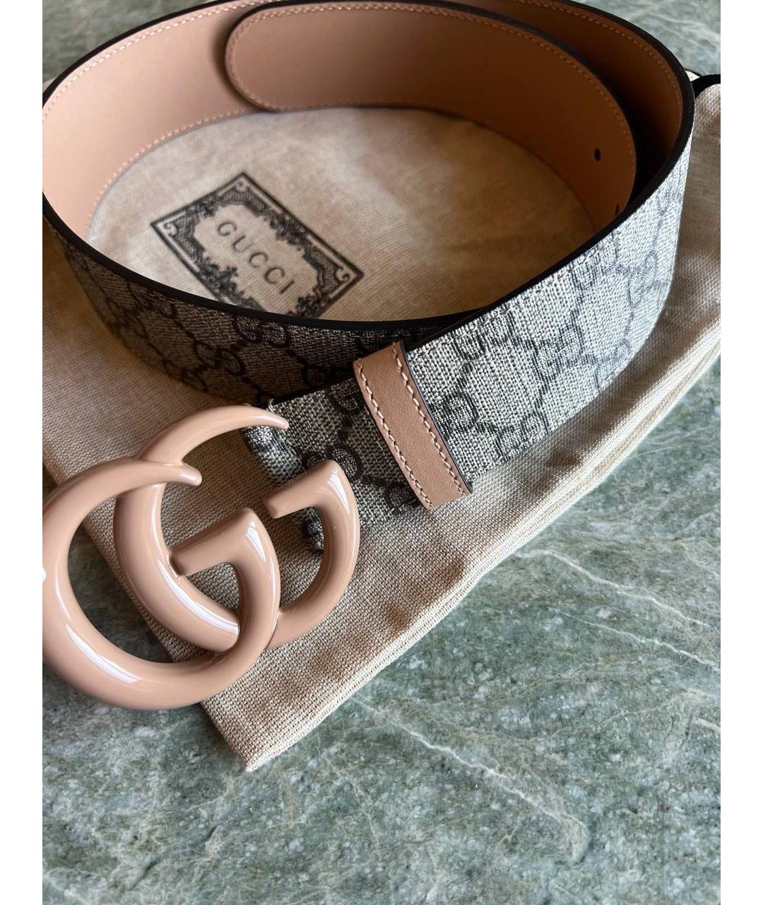 GUCCI Бежевый кожаный ремень, фото 3