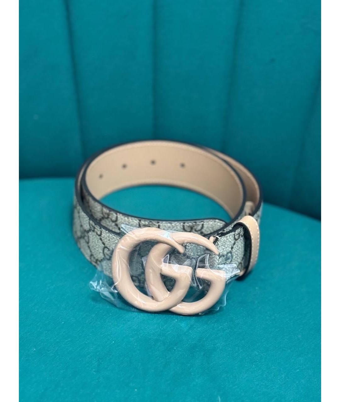 GUCCI Бежевый кожаный ремень, фото 2