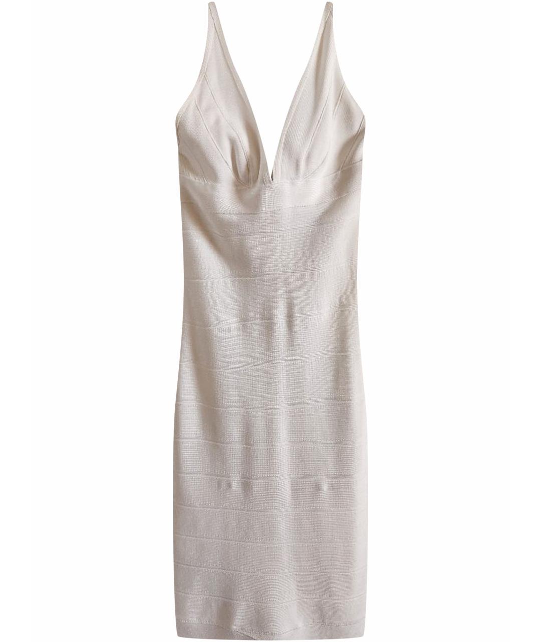 HERVE LEGER Белое вискозное коктейльное платье, фото 1