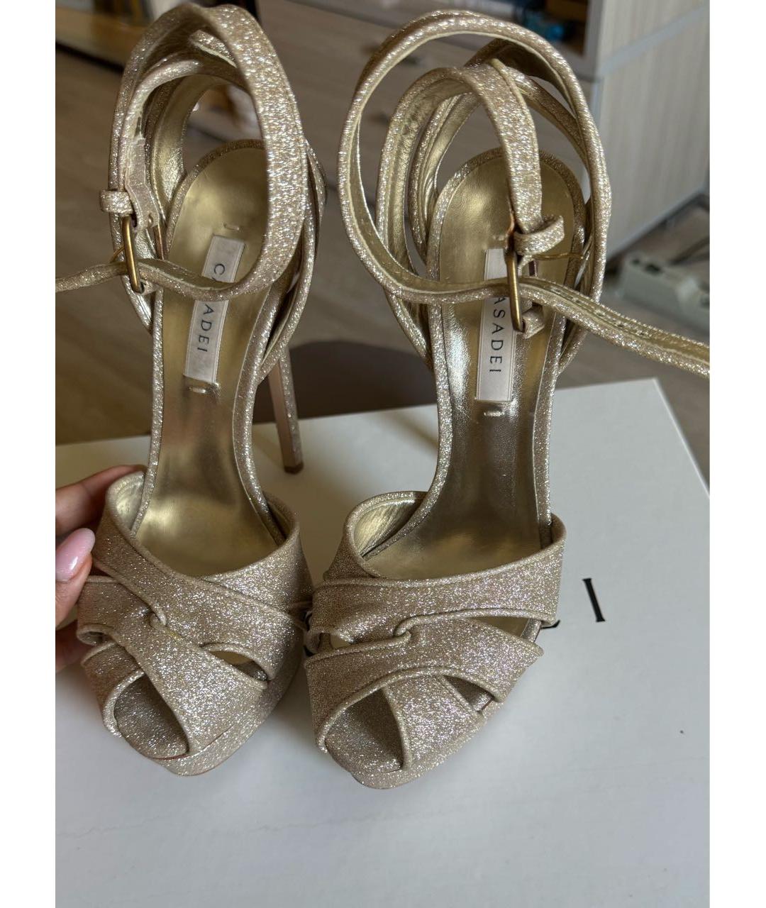 CASADEI Золотые босоножки, фото 2