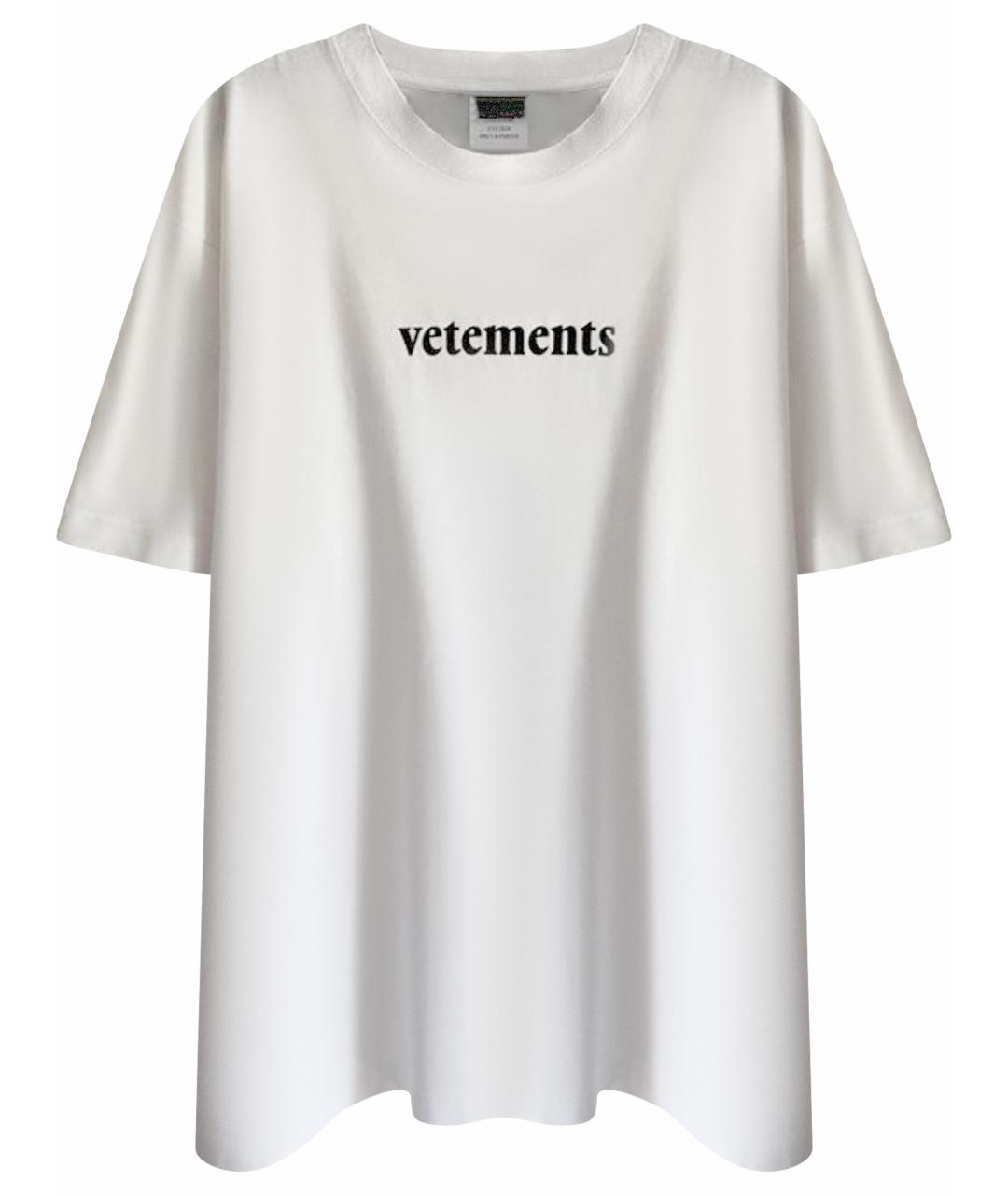 VETEMENTS Белая хлопковая футболка, фото 1
