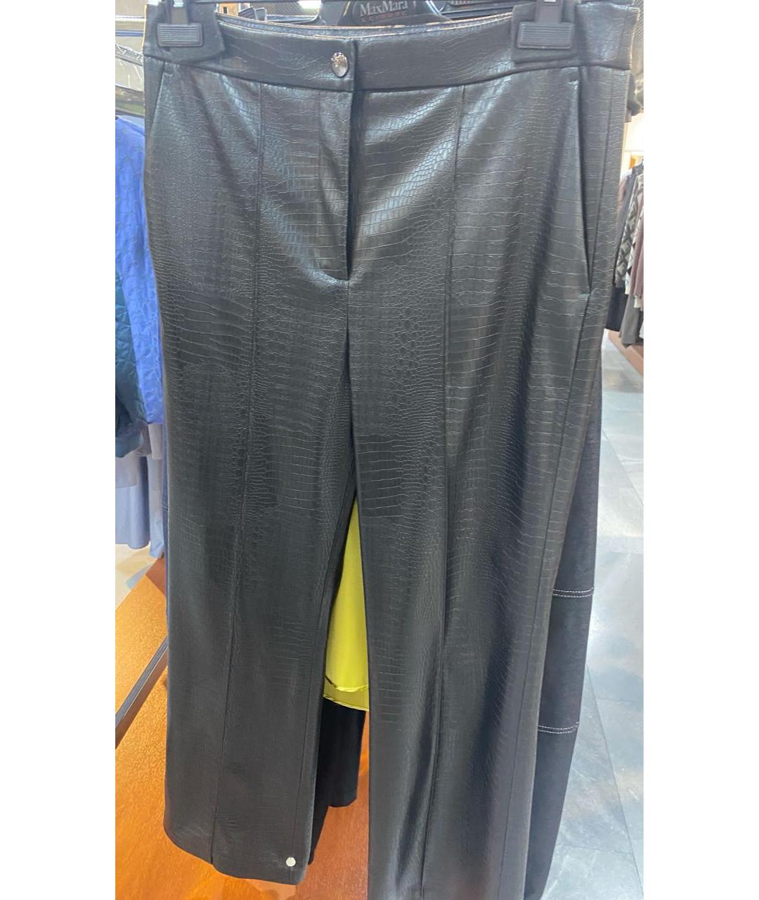 MAX MARA Черные вискозные прямые брюки, фото 5