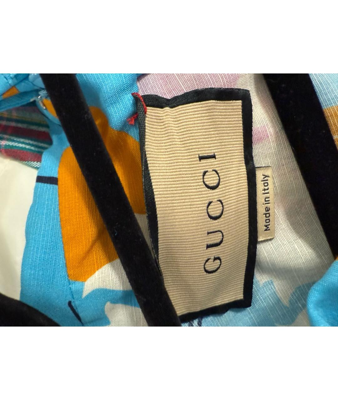 GUCCI Голубое хлопковое повседневное платье, фото 5