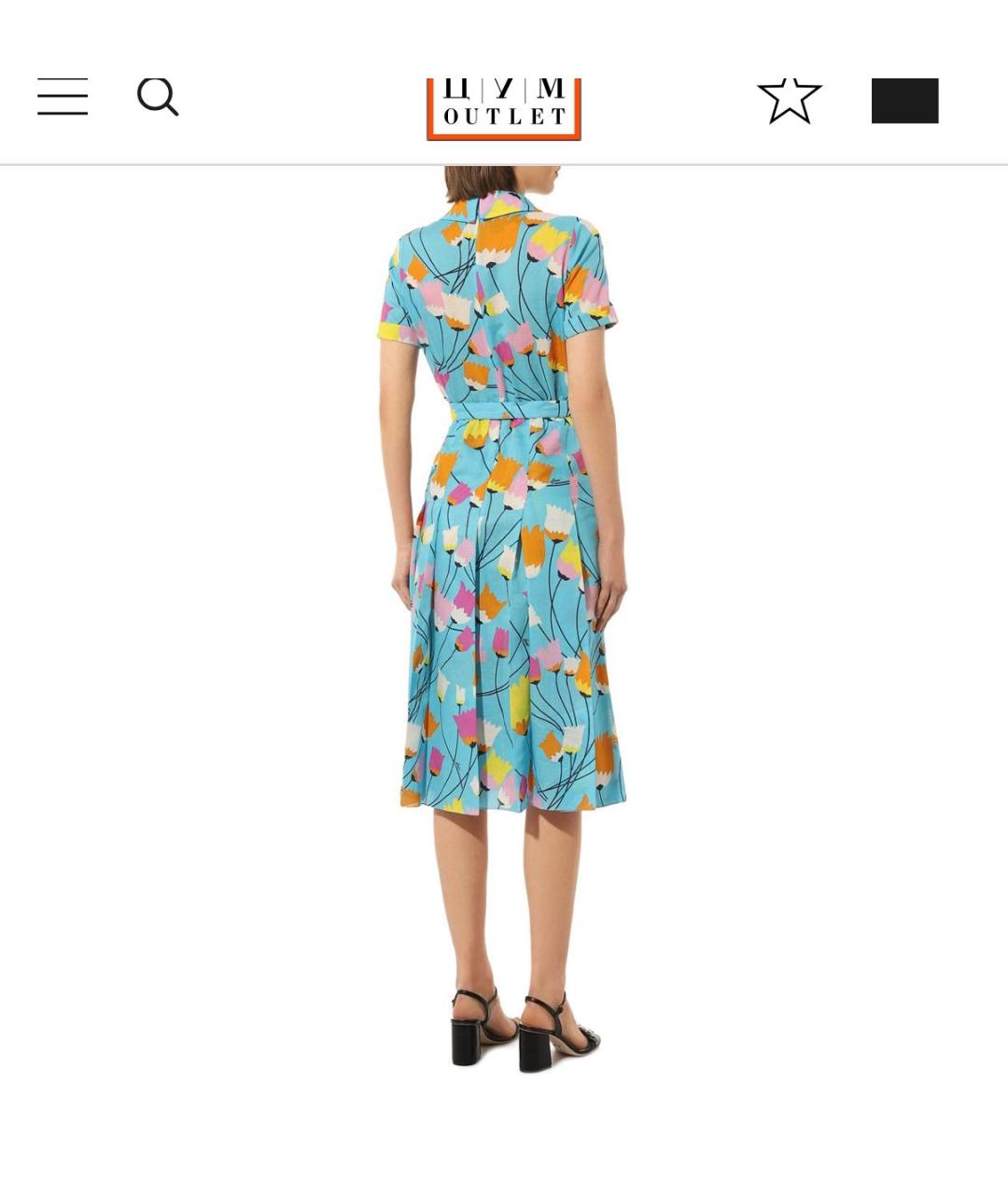 GUCCI Голубое хлопковое повседневное платье, фото 4