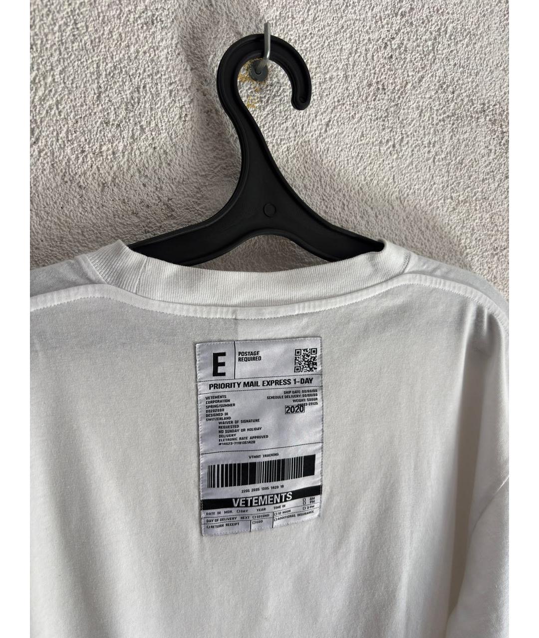 VETEMENTS Белая хлопковая футболка, фото 3
