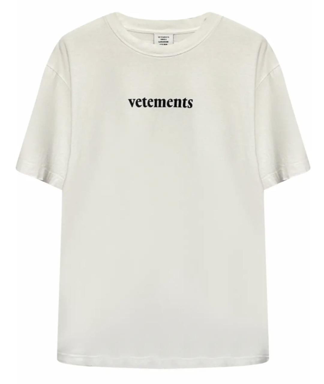 VETEMENTS Белая хлопковая футболка, фото 1