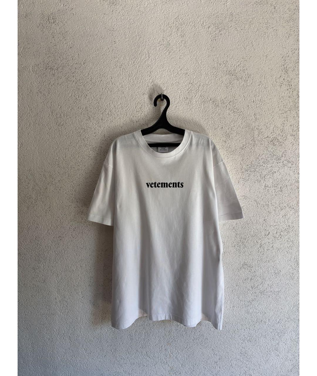 VETEMENTS Белая хлопковая футболка, фото 2