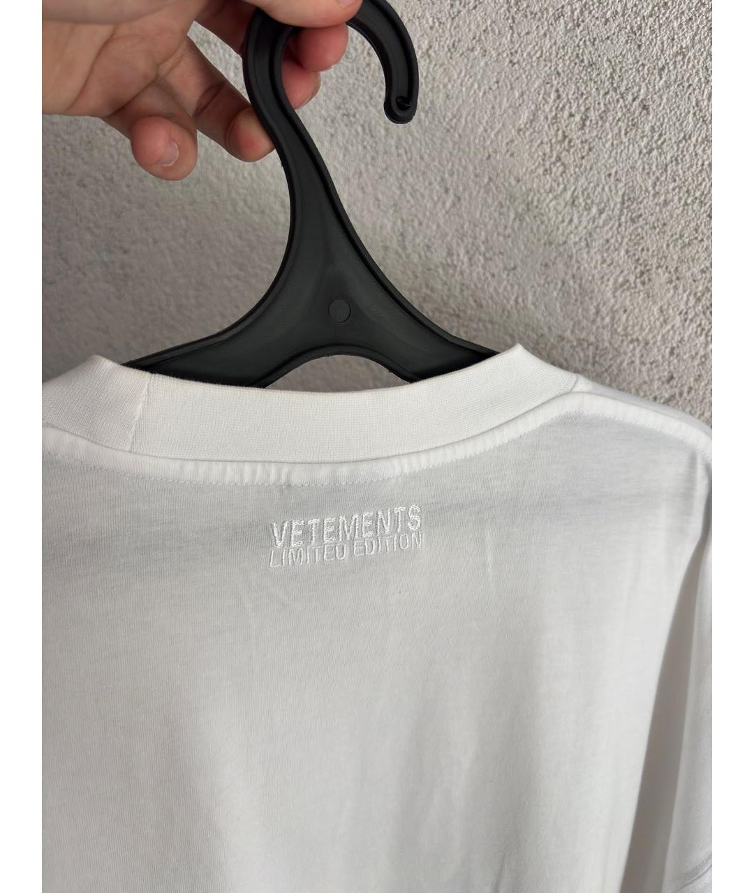 VETEMENTS Белая хлопковая футболка, фото 3