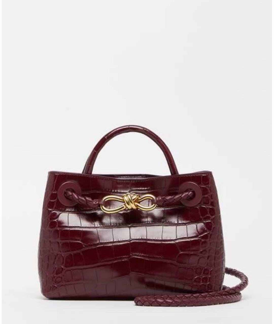 BOTTEGA VENETA Бордовая сумка через плечо из экзотической кожи, фото 2