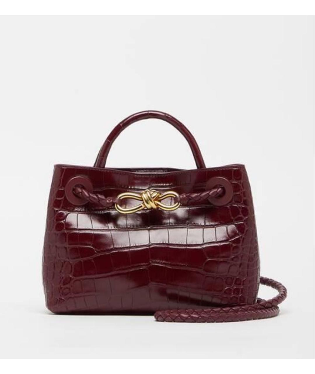 BOTTEGA VENETA Бордовая сумка через плечо из экзотической кожи, фото 3