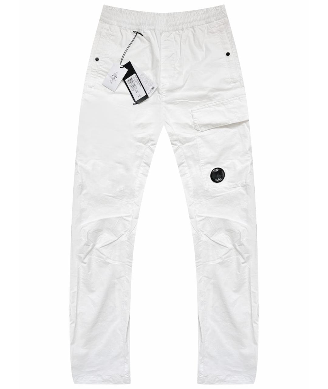 CP COMPANY Белые хлопко-эластановые повседневные брюки, фото 1