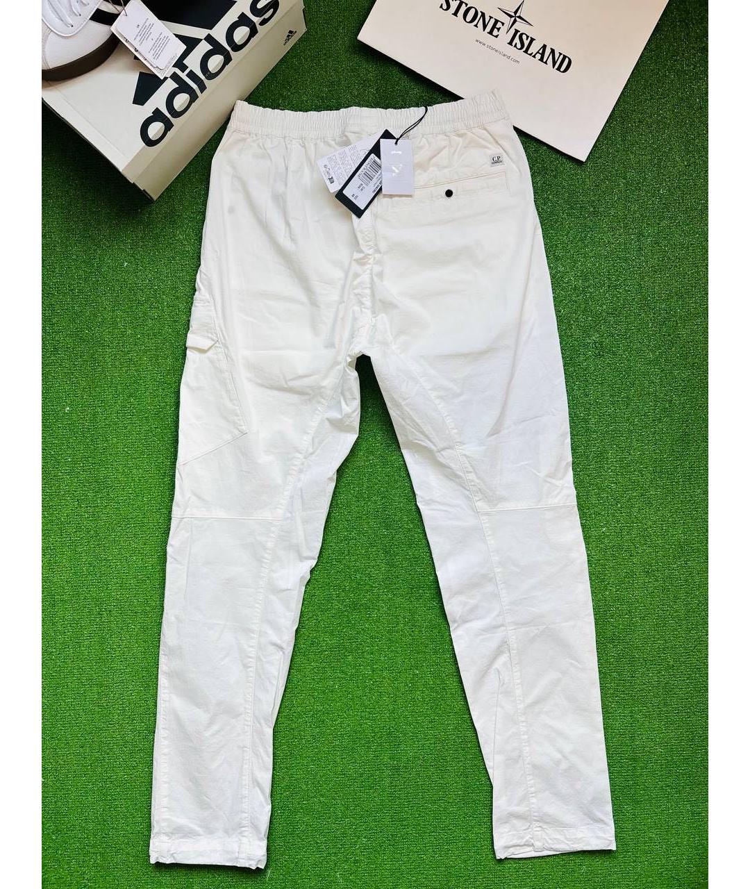CP COMPANY Белые хлопко-эластановые повседневные брюки, фото 2