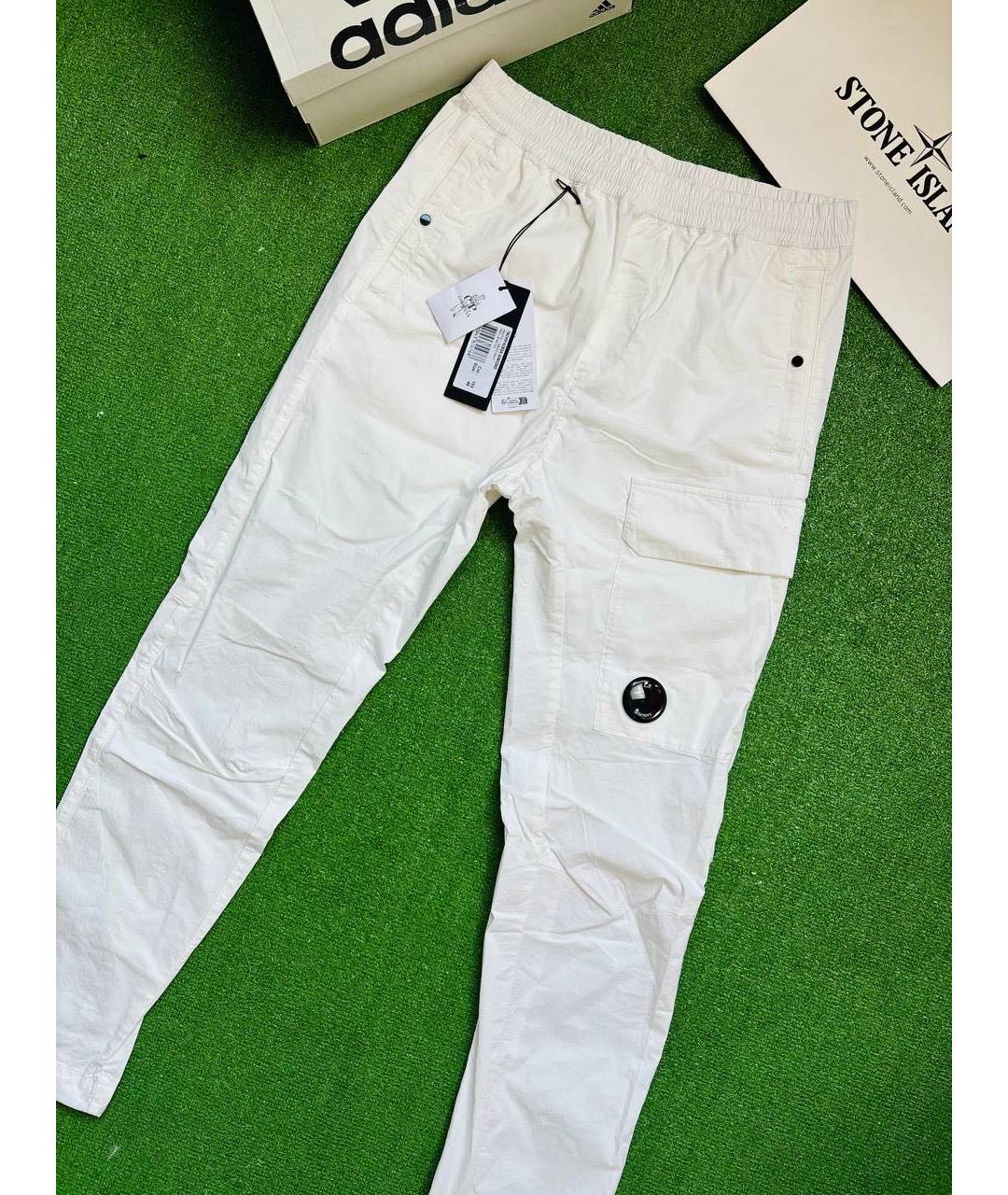 CP COMPANY Белые хлопко-эластановые повседневные брюки, фото 4