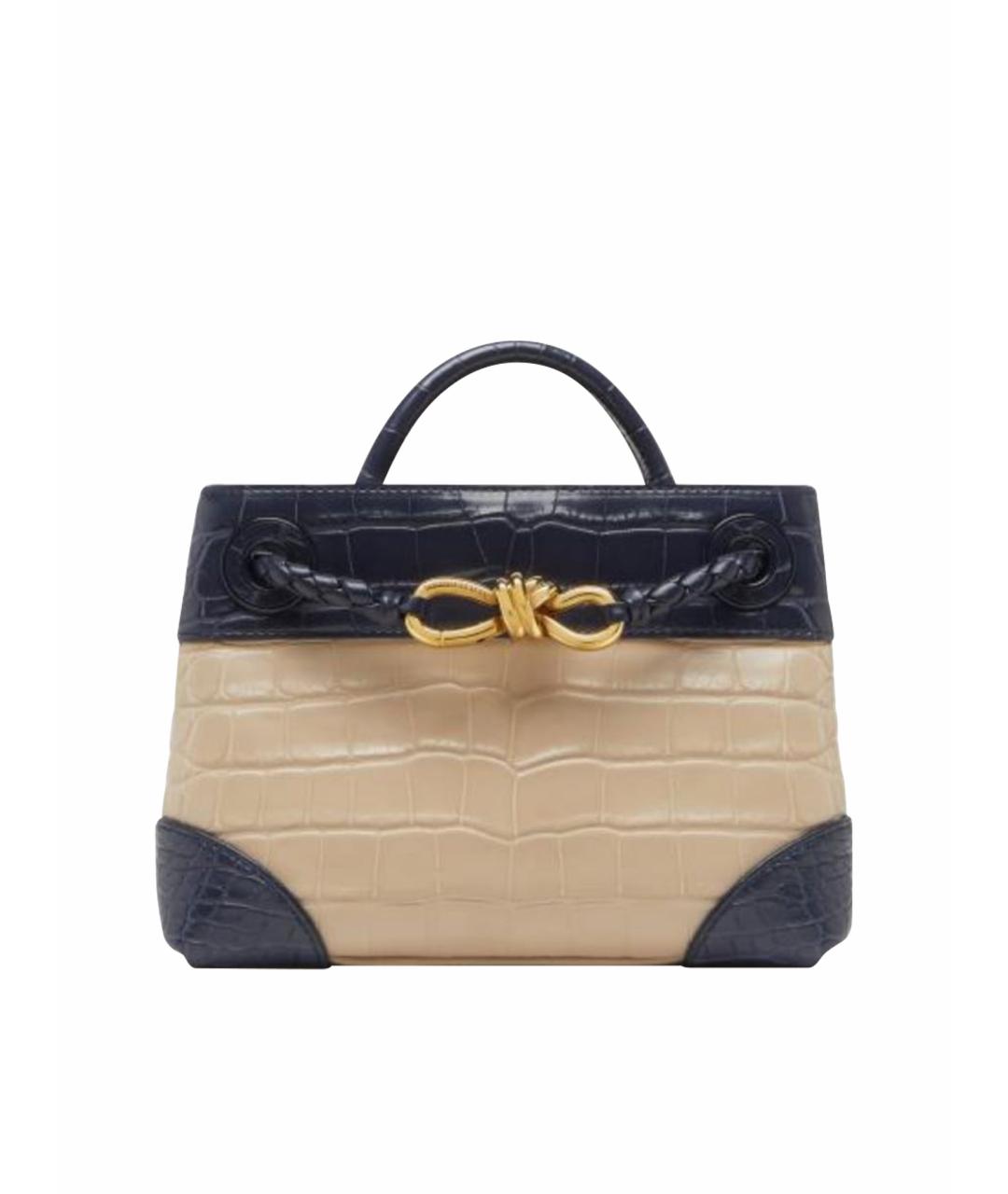BOTTEGA VENETA Бежевая сумка через плечо из экзотической кожи, фото 1