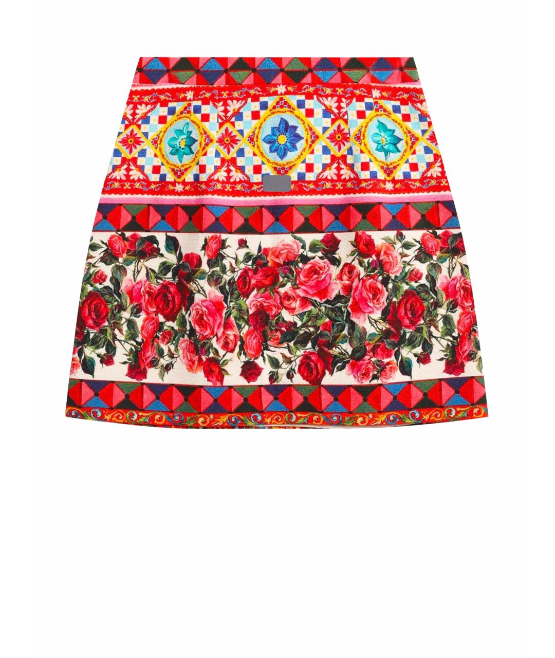 DOLCE&GABBANA Мульти хлопковая юбка мини, фото 1