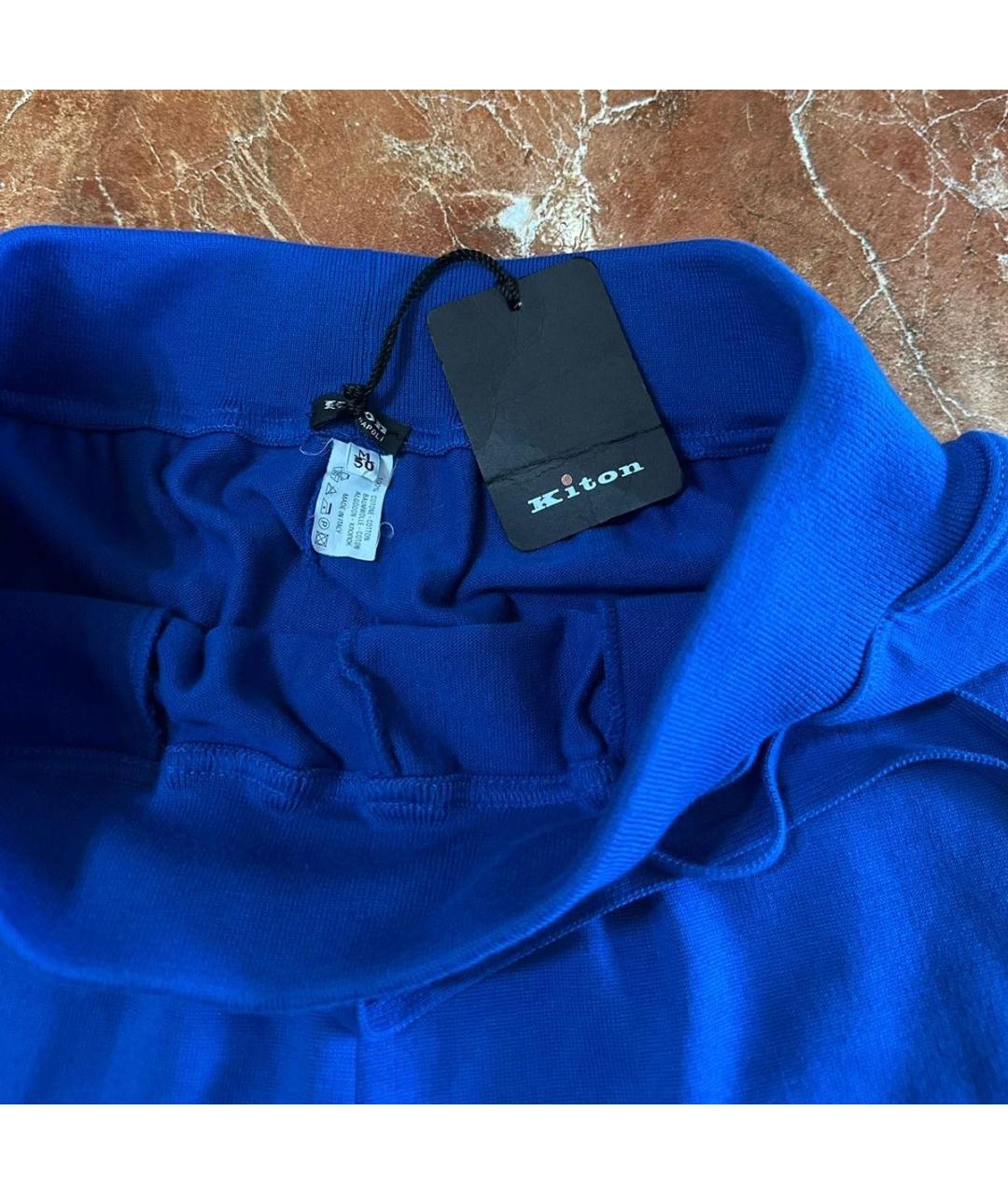KITON Синие хлопковые шорты, фото 6