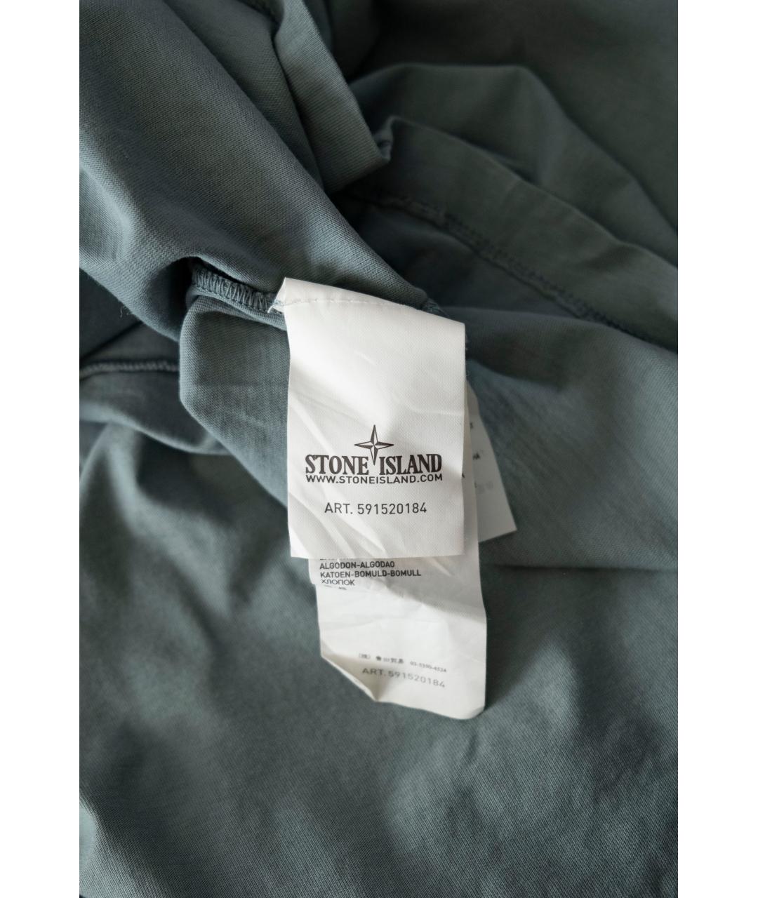 STONE ISLAND Зеленая хлопковая футболка, фото 5