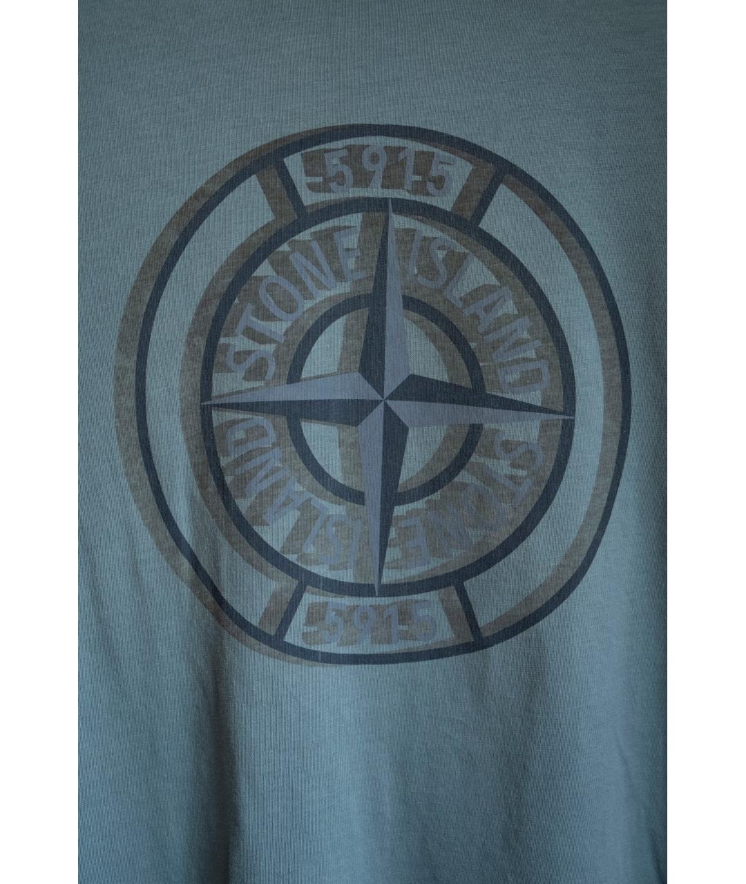 STONE ISLAND Зеленая хлопковая футболка, фото 3