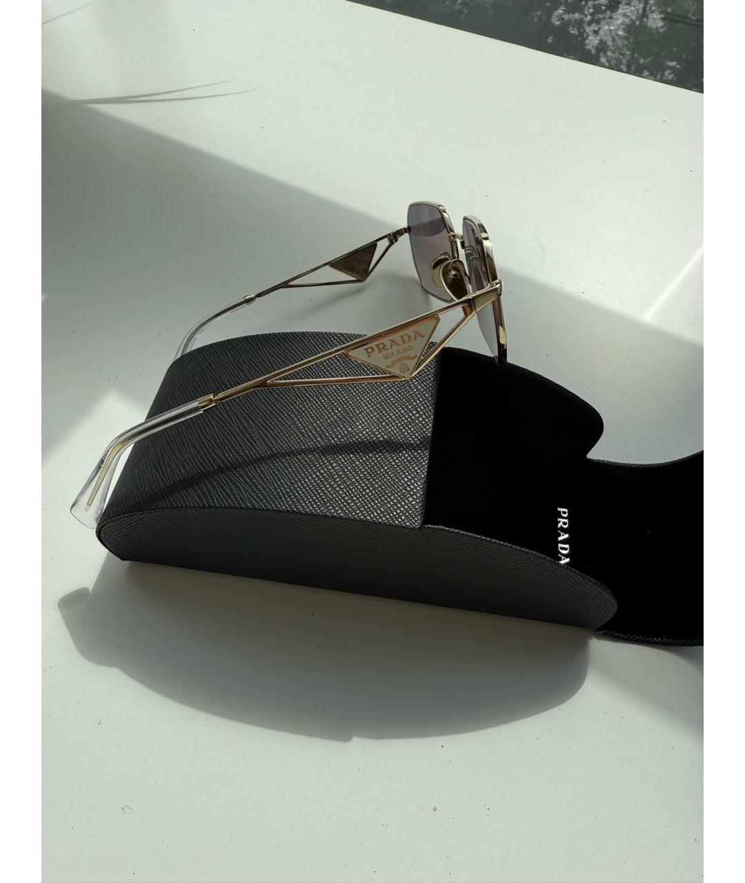 PRADA Черные металлические солнцезащитные очки, фото 4