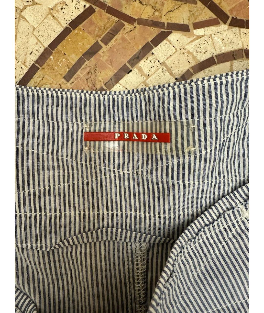 PRADA Голубая хлопковая юбка миди, фото 3