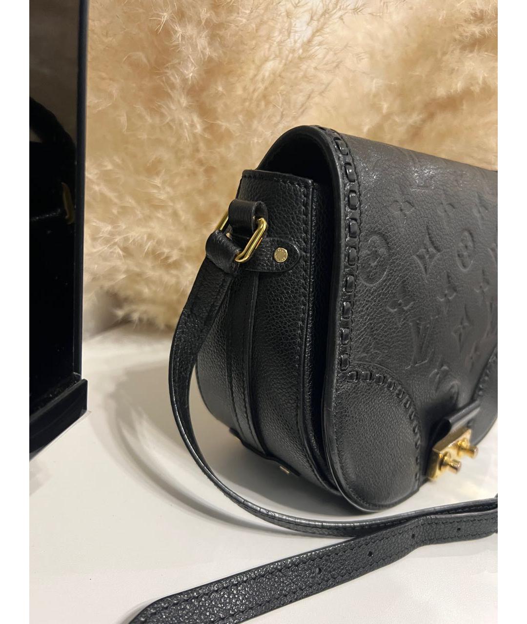 LOUIS VUITTON Черная кожаная сумка через плечо, фото 3
