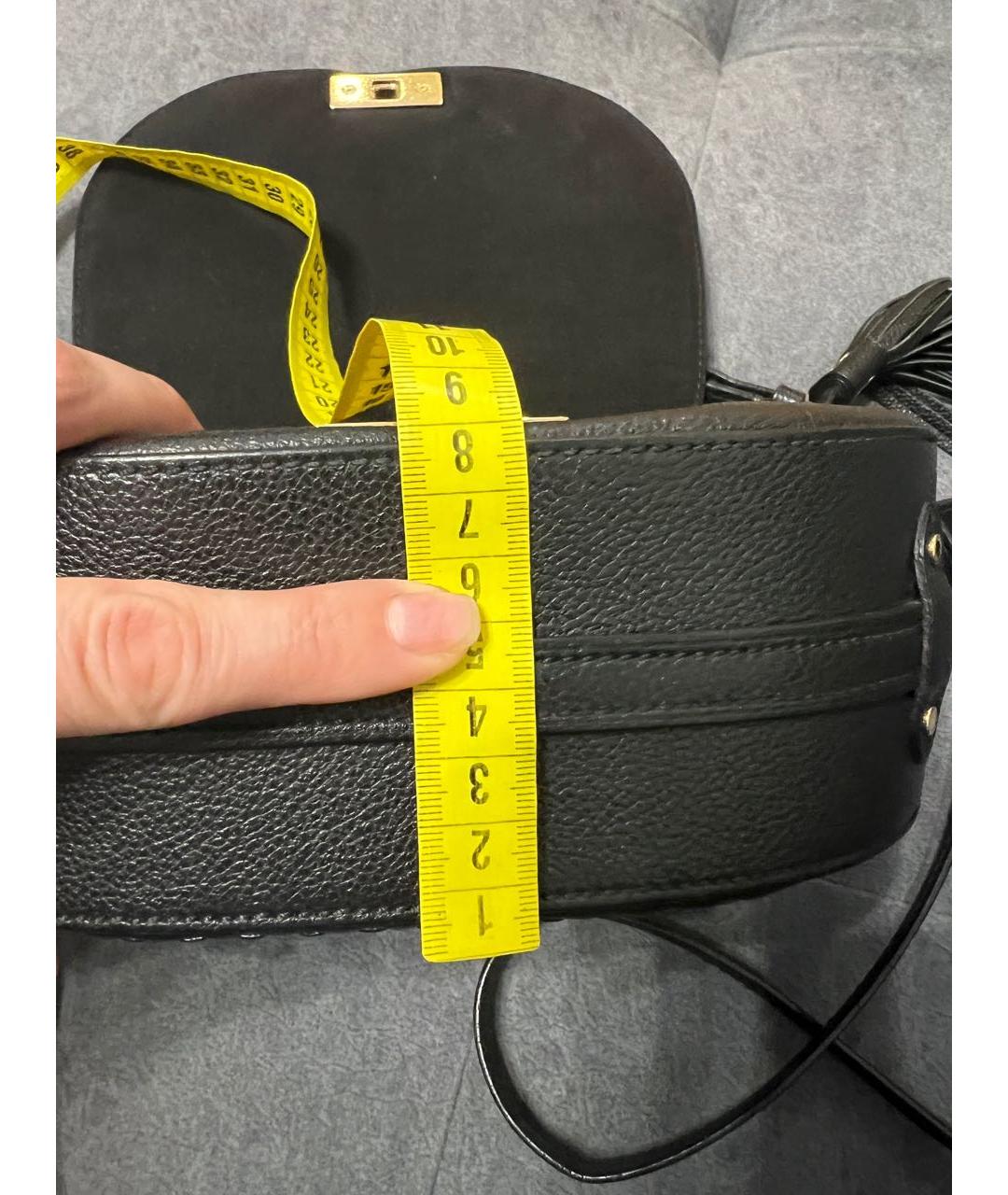 LOUIS VUITTON Черная кожаная сумка через плечо, фото 8